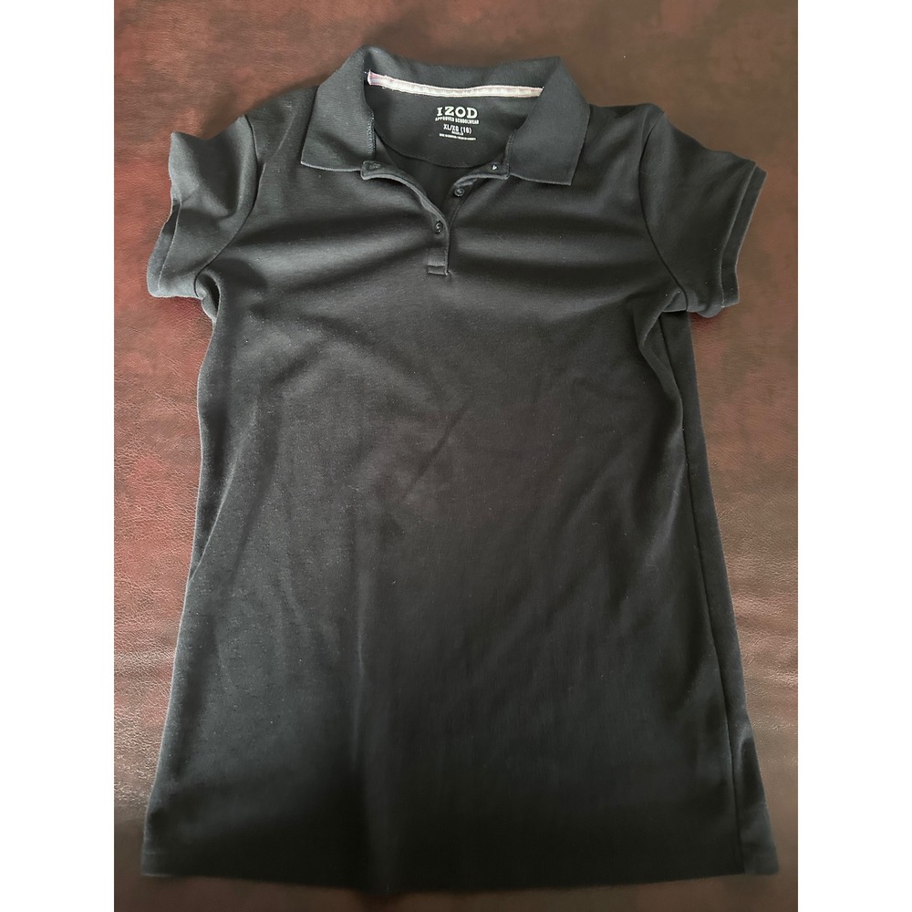 IZOD Approved Schoolwear Girls Polo Shirt Navy Short Sleeve Size XL 16 Regular